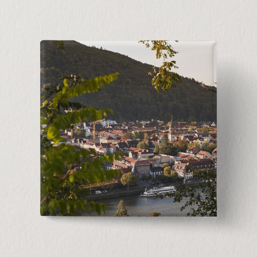 ハイデルベルク旧市街の風景 缶バッジ (正面)
