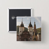 ハイデルベルク，ドイツ，旧市街のアルテ・ブルッケ 缶バッジ (正面&裏面)