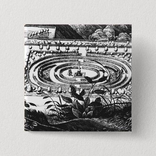 ハイデルベルク、Hortus Palatinus (engraviの迷路 缶バッジ (正面)