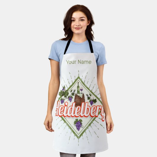 ハイデルベルグアムネックルドイツレトロワインヴィンテージ エプロン (着用した状態)