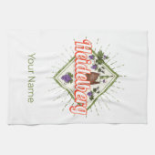 ハイデルベルグアムネックルドイツレトロワインヴィンテージ キッチンタオル (横)