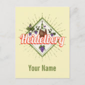 ハイデルベルグアムネックルドイツレトロワインヴィンテージ シーズンポストカード (正面)