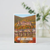 ハイデルベルグキャッスルドイツ秋の旅行 ポストカード (スタンド正面)