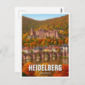 ハイデルベルグキャッスルドイツ秋の旅行 ポストカード (正面/裏面)