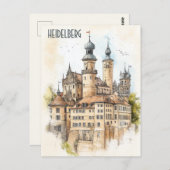 ハイデルベルグドイツへの旅行 ポストカード (正面/裏面)