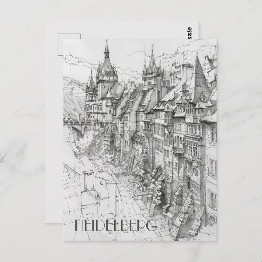 ハイデルベルグドイツ旅行 ポストカード (正面/裏面)