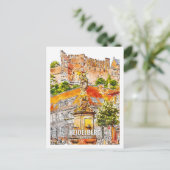 ハイデルベルグドイツ有名な旅行プレイスウォーターカラー ポストカード (スタンド正面)