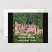 ハイデルベルグ城ドイツ語とドイツ語のことわざ ポストカード (正面/裏面)