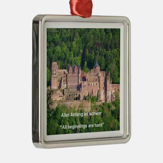 ハイデルベルグ城ドイツ語とドイツ語のことわざ メタルオーナメント (右)