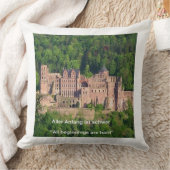 ハイデルベルグ城&ドイツことわざコットンピロー クッション (ブランケット)