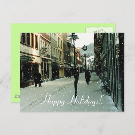 ハイデルベルグ、ドイツのハッピーホリデー! シーズンポストカード (正面/裏面)