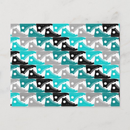 ハイトップスティール（緑がかった色）-n – ブラックシューズ ポストカード (正面)