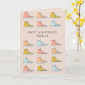 ハイトップスニーカーの靴デザイン カード (黄色い花)