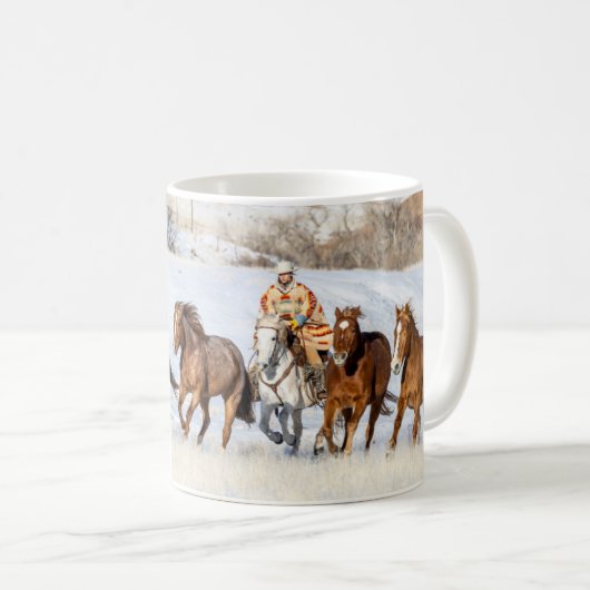 ハイドアウト・ホース・ランチ、カウボーイと馬 コーヒーマグカップ (正面右)