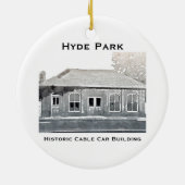 ハイドパークの歴史的なケーブル・カーのオーナメント セラミックオーナメント (裏面)