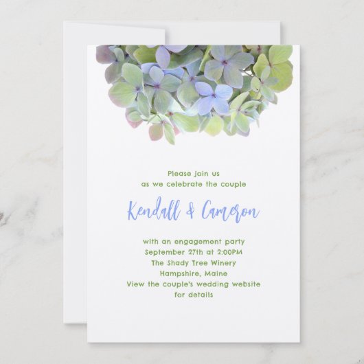 ハイドランゲアバナーウェディングシャワー招待状 招待状 (正面)