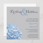 ハイドランゲア結婚式招待状-ブルー&グレー 招待状 (正面/裏面)