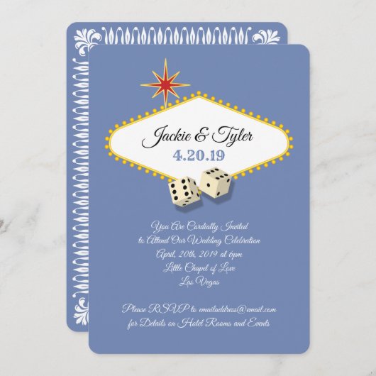 ハイドランジアのラスベガス・マーチェ・ウェディング 招待状 (正面/裏面)