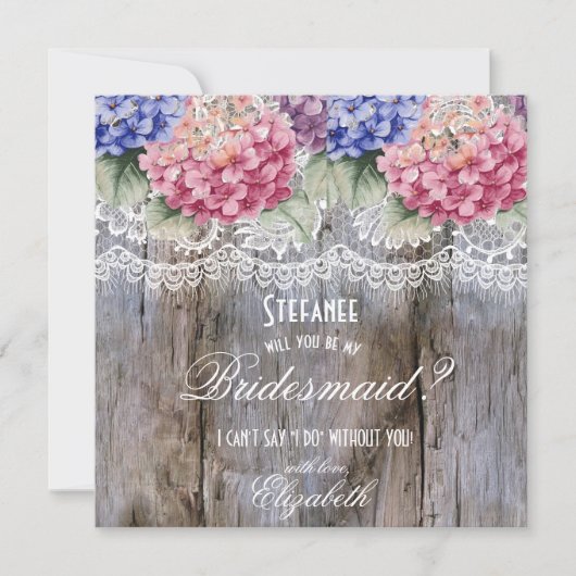 ハイドランジアレース & バーンダブウッドの花嫁の招待状のリクエスト 招待状 (正面)