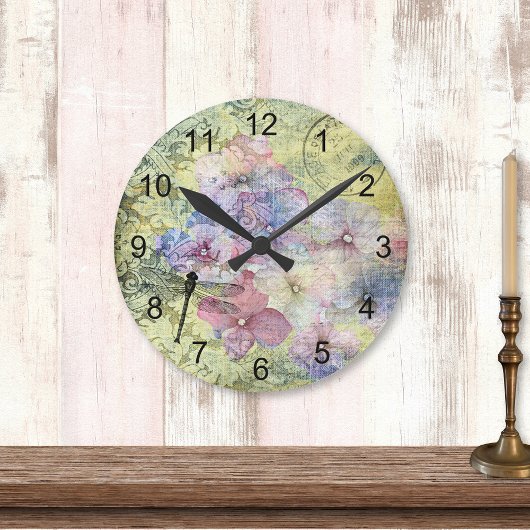 ハイドランジア トンボ 切手跡 まとめ ラウンド壁時計