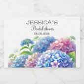 ハイドランジア 青い花 ブライダルシャワーパーティー スパークリングワインラベル (シングルラベル)