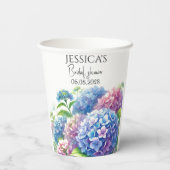 ハイドランジア 青い花 ブライダルシャワー パーティー 紙コップ (裏面)