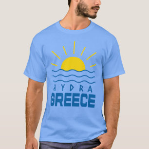 ハイドラ ギリシャ 陽光と海 メンズ 青 Tシャツ