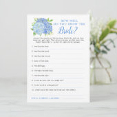 ハイドレアジアルーブルー花のブライダルシャワーゲーム 招待状 (スタンド正面)