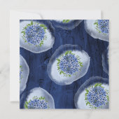 ハイドレインジア ブルー ラスティック ウッド 21歳の誕生日パーティー 招待状 (裏面)