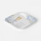 ハイドレインジア ブルー 花の ブライダル シャワー ペーパープレート (傾斜あり)