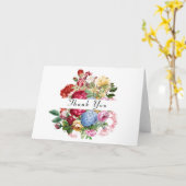 ハイドレンジアとバラの花の美しい感謝カード カード (黄色い花)