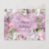 ハイドレンジアとバラ - オイルのヴィンテージな花束 ポストカード (正面)