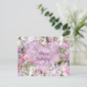 ハイドレンジアとバラ - オイルのヴィンテージ・ブーケ ポストカード (スタンド正面)