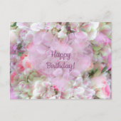 ハイドレンジアとバラ - オイルのヴィンテージ・ブーケ ポストカード (正面)