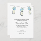 ハイドレンジアとメイソンジャー 結婚式の披露宴 招待状 (正面/裏面)