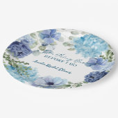 ハイドレンジアのブライダルシャワーをする前に青いものを… ペーパープレート (アングル)