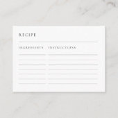 ハイドレンジアの弓のブライダルシャワーレシピのリクエスト エンクロージャーカード (裏面)