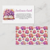ハイドレンジアの本のテーマのブライズシャワー エンクロージャーカード (正面/裏面)