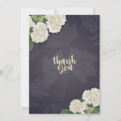 ハイドレンジアの花のストリングライト ネイビーブルー ウェディング 招待状 (裏面)