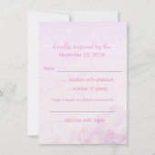 ハイドレンジアの花のフォーマルな結婚式の返信カード ピンク 紫 招待状 (裏面)