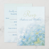 ハイドレンジアの花のフォーマルな結婚式の返信カード 招待状 (正面/裏面)