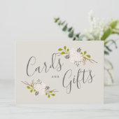 ハイドレンジアの花のボタニカルウェディングギフトテーブルサイン 招待状 (スタンド正面)