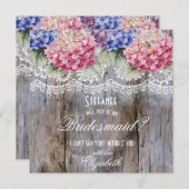 ハイドレンジアレース＆ウッドウェディングパーティーのお願い 招待状 (正面/裏面)