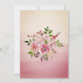 ハイドレンジア ピンク フラワーの水彩ガール 洗礼 招待状 (裏面)