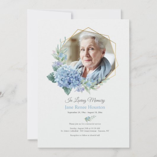 ハイドレンジア フレーム フォト 生命の祝い 招待状 (正面)