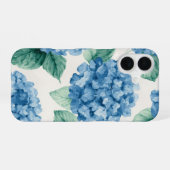 ハイドレンジア ブルーズ 花 水彩 ボタニカル ブルーム iPhone 16ケース (裏面横)