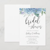 ハイドレンジア ブルー 花のウェディングシャワー 招待状 (正面/裏面)