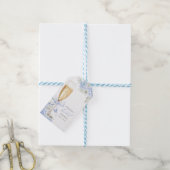 ハイドレンジア ブルー 花の ブライダル シャワー ギフトタグ (より糸付き)