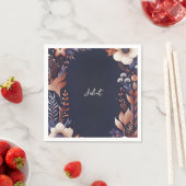 ハイドレンジア メタリック ネイビーブルー ブライダルシャワー スタンダードカクテルナプキン (インサイチュ)