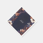 ハイドレンジア メタリック ネイビーブルー ブライダルシャワー スタンダードカクテルナプキン (角)